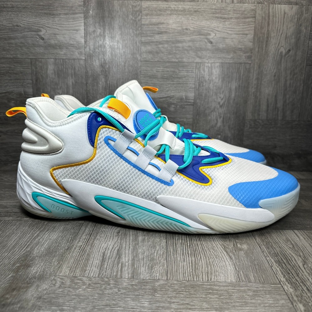 Adidas BYW Basketball Mens 18 White Blue Yellow NEW IF4285